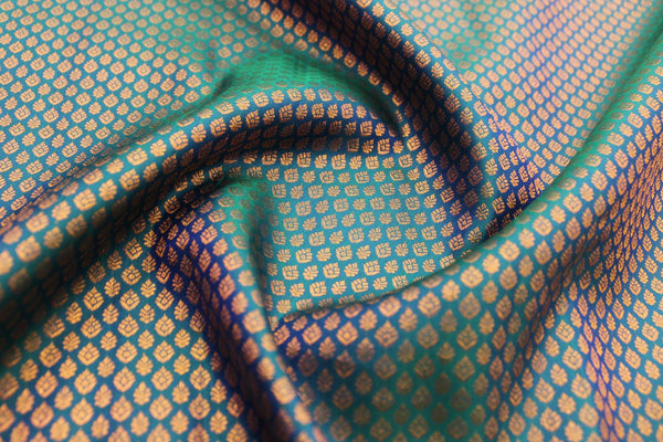 Peacock Blue Colour, Kanchipuram Designer Silk Saree.