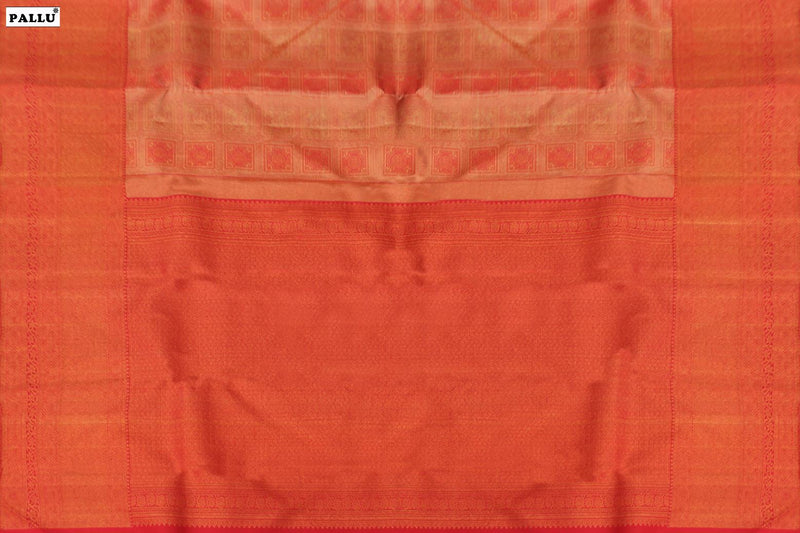 Peach Colour, Bridal Designer Silk Saree.