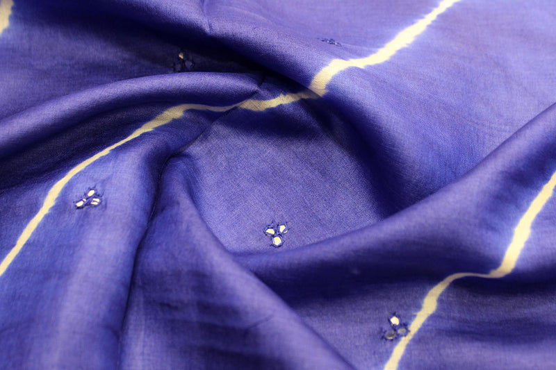 Royal Blue - White Shade Colour, Tussar Silk Saree.