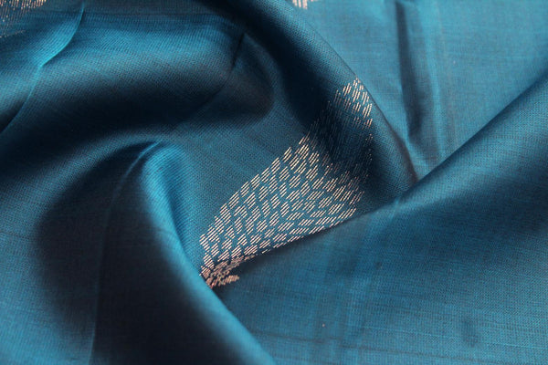 Teal blue Colour, Kanchipuram Designer Soft Silk Saree