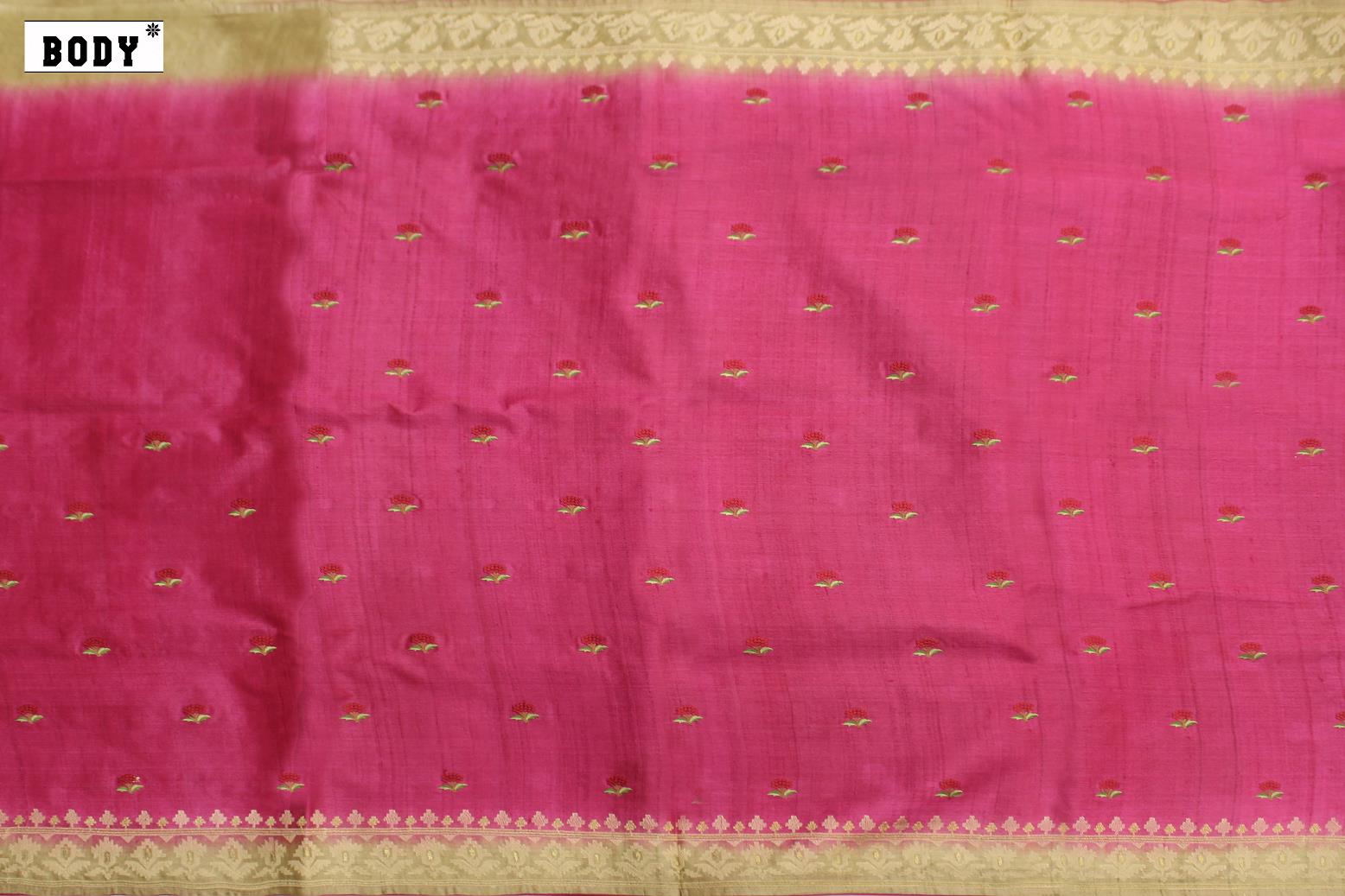 Pink - Red mix Colour, Jute Silk Saree