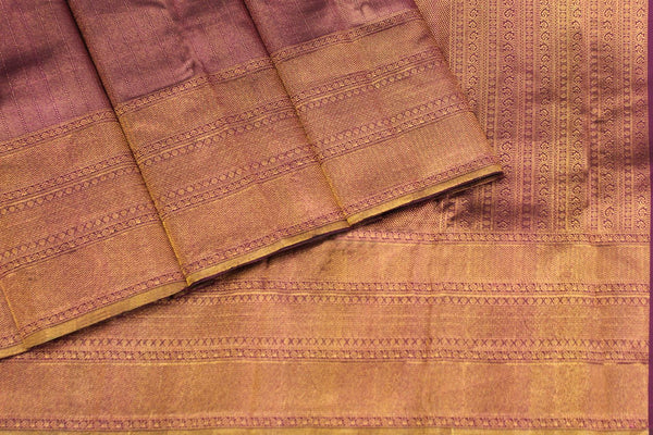 Grape - Copper tissue Colour, Kanchipuram Designer Silk Saree.