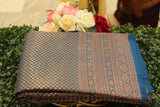 Star command Blue Colour, Kanchipuram Designer Soft Silk Saree