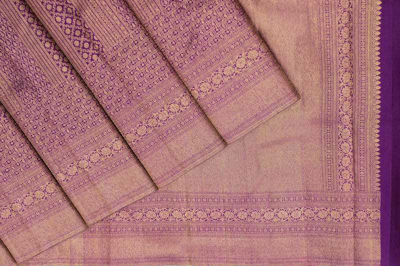 Dark Violet Colour, Kanchipuram Designer Soft Silk Saree