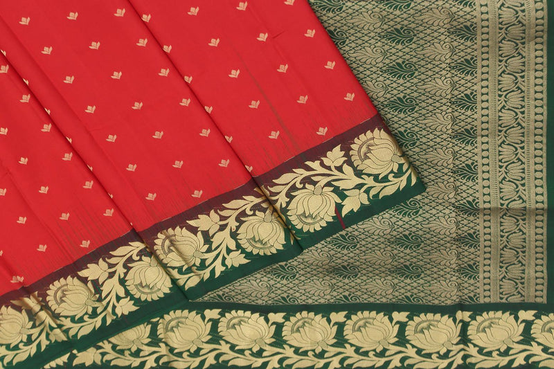 Venetian Red Color, Kanchipuram Soft Silk Saree.