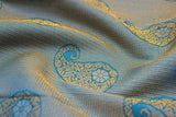 Sky Blue Double shade Colour, Bridal Designer Silk Saree.