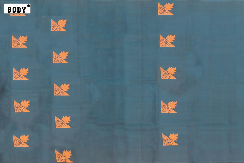 Cerulean Blue Colour, Kanchipuram Designer Soft Silk Saree.