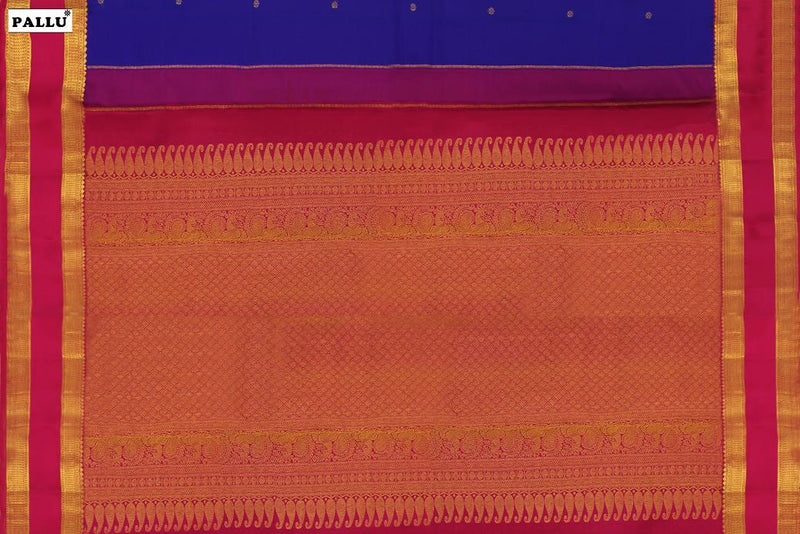 Royal Blue Colour, Kanchipuram Designer Soft Silk Saree.