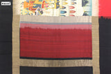 Screen print, Butter silk in Jute weaving Jute Silk Saree