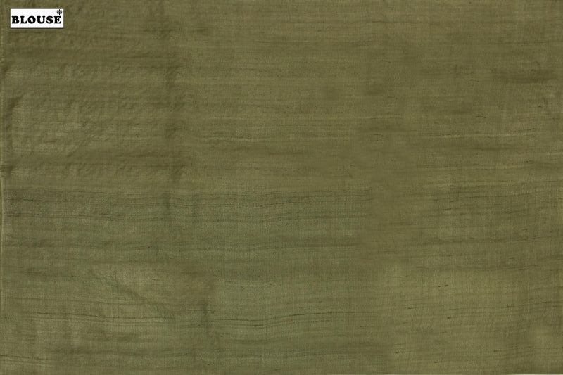 Dry Grass Green Colour, Tussar Silk Saree