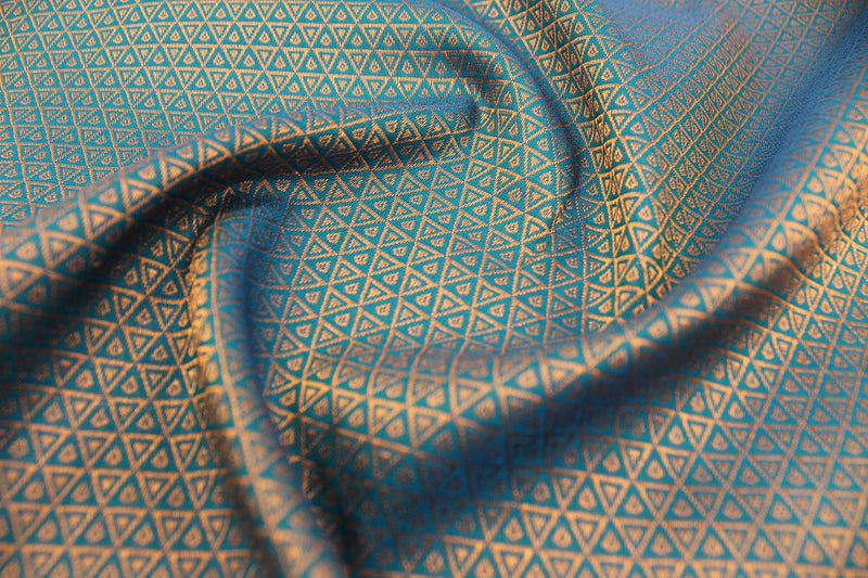 Teal Blue Colour, Kanchipuram Designer Silk Saree.