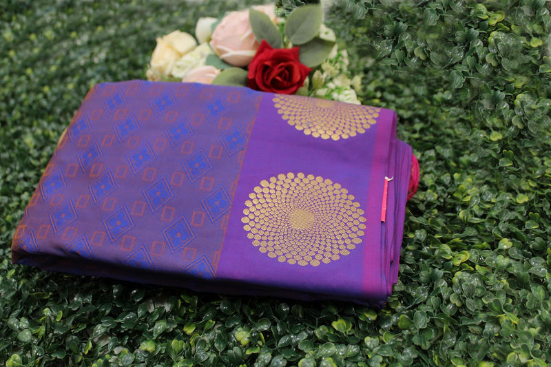 Royal Purple Colour, Kanchipuram Designer Silk Saree