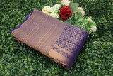 Royal Blue Color, Bridal Designer soft Silk Saree.