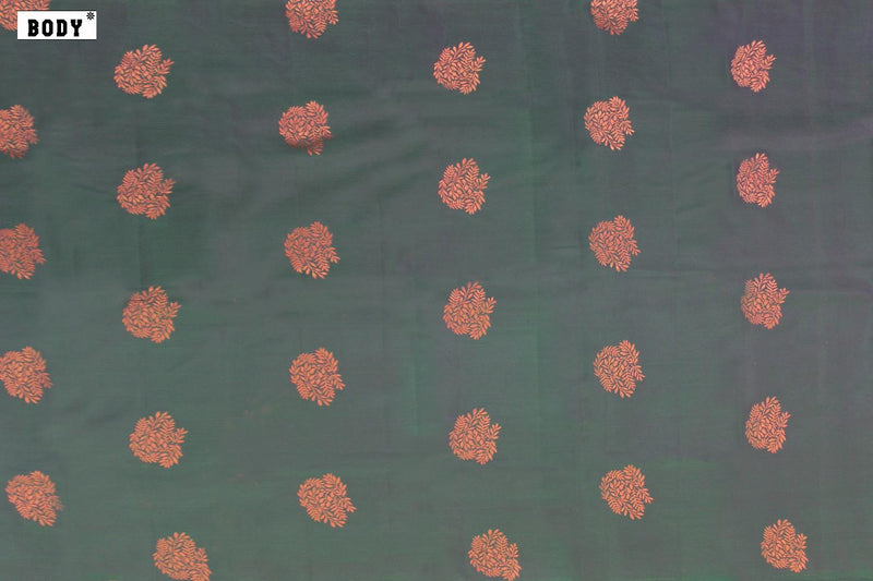 Emerald Green Colour, Kanchipuram Bridal Designer Silk Saree