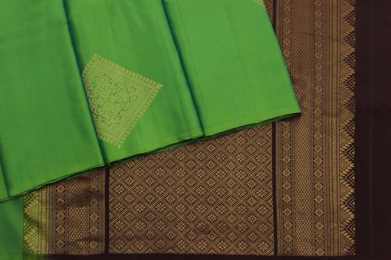 Parrot Green Colour, Kanchipuram Designer Soft Silk Saree