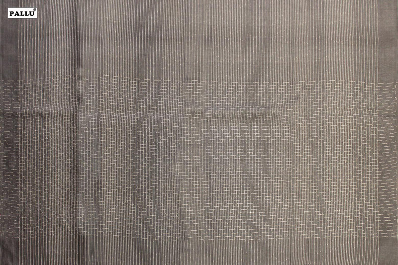 Gray Colour, Tussar Silk Saree.