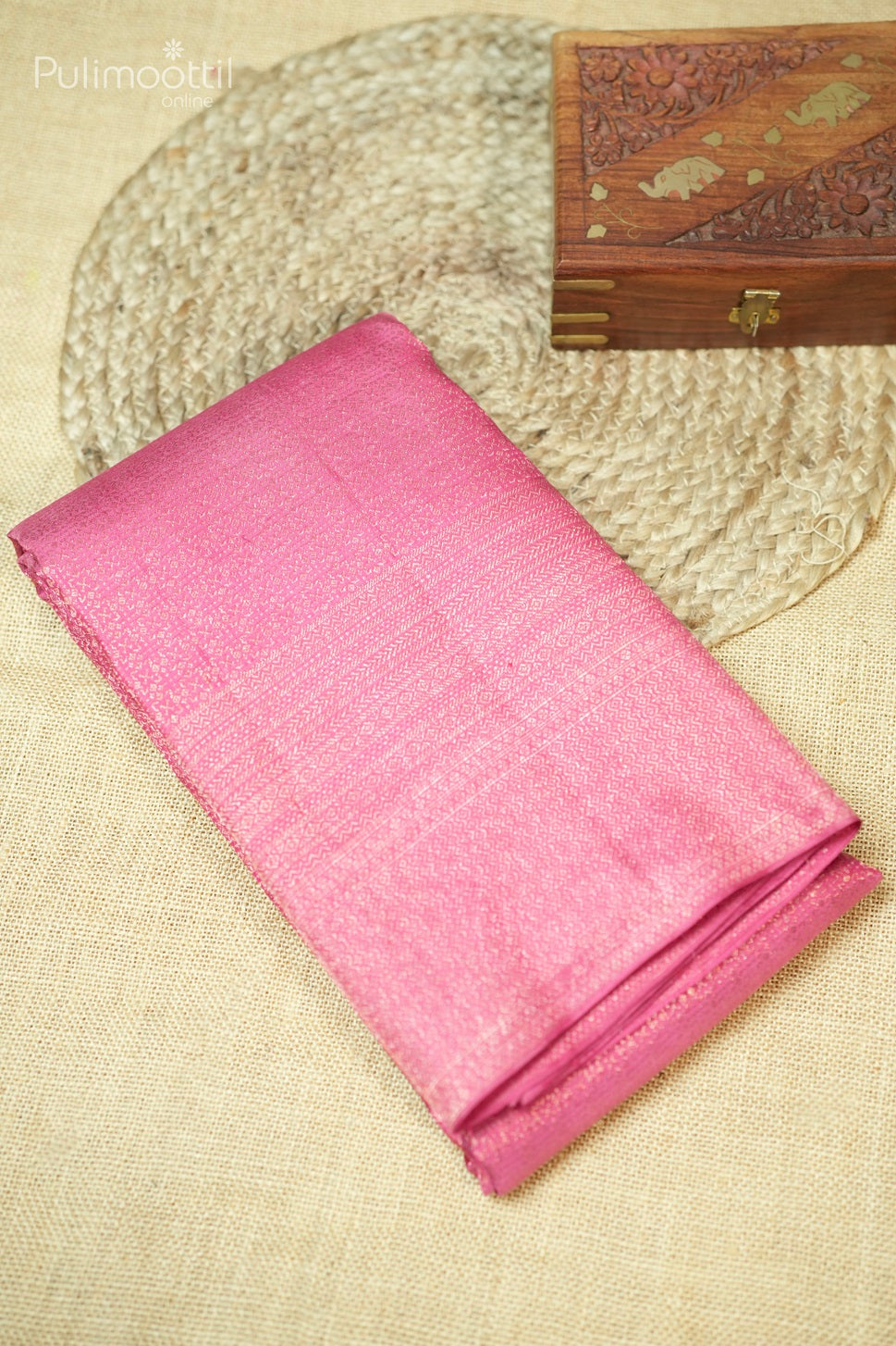 Onion Pink Colour Kanchipuram Brocade Wedding Saree