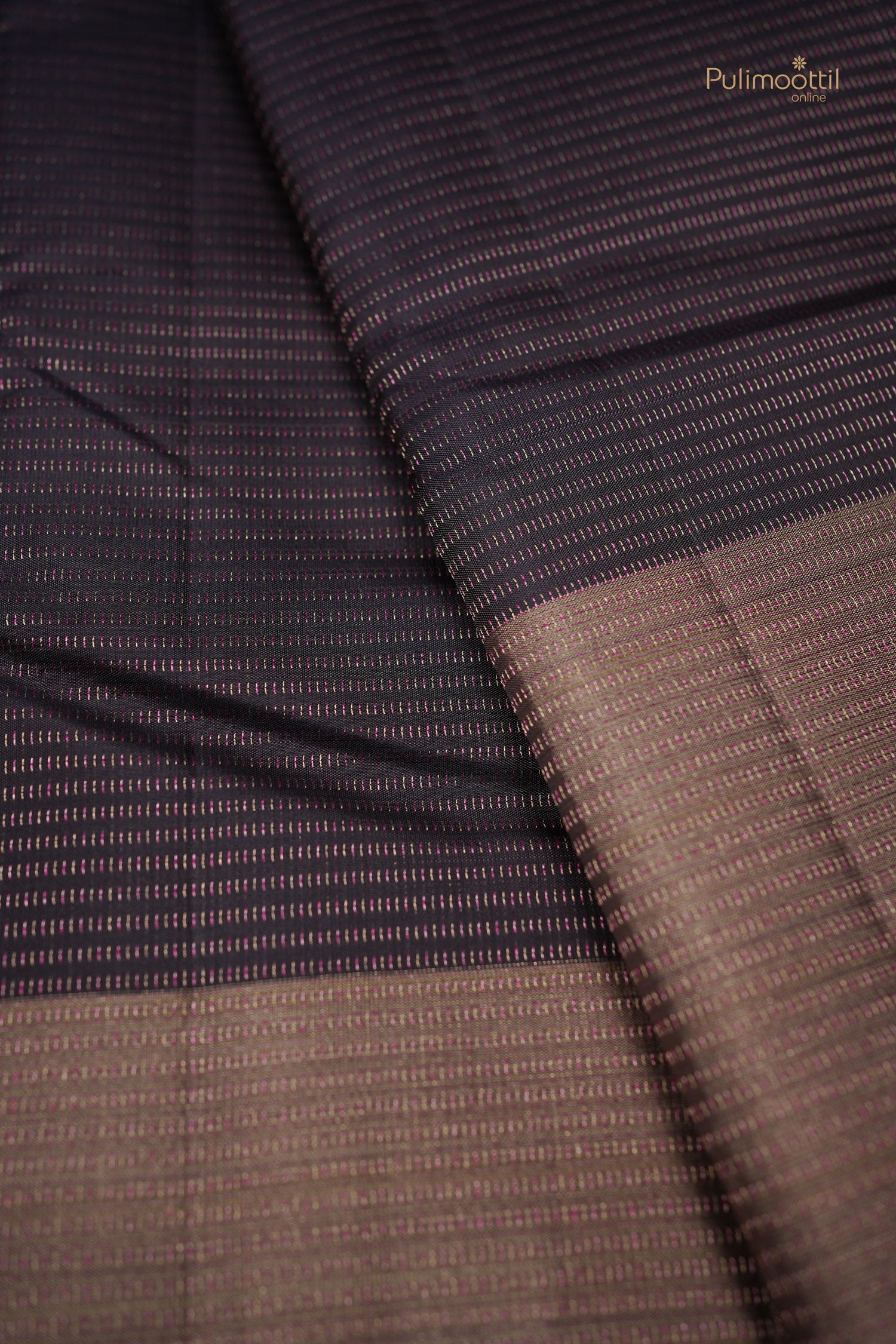 Heather Indigo Color Kanchipuram silk saree