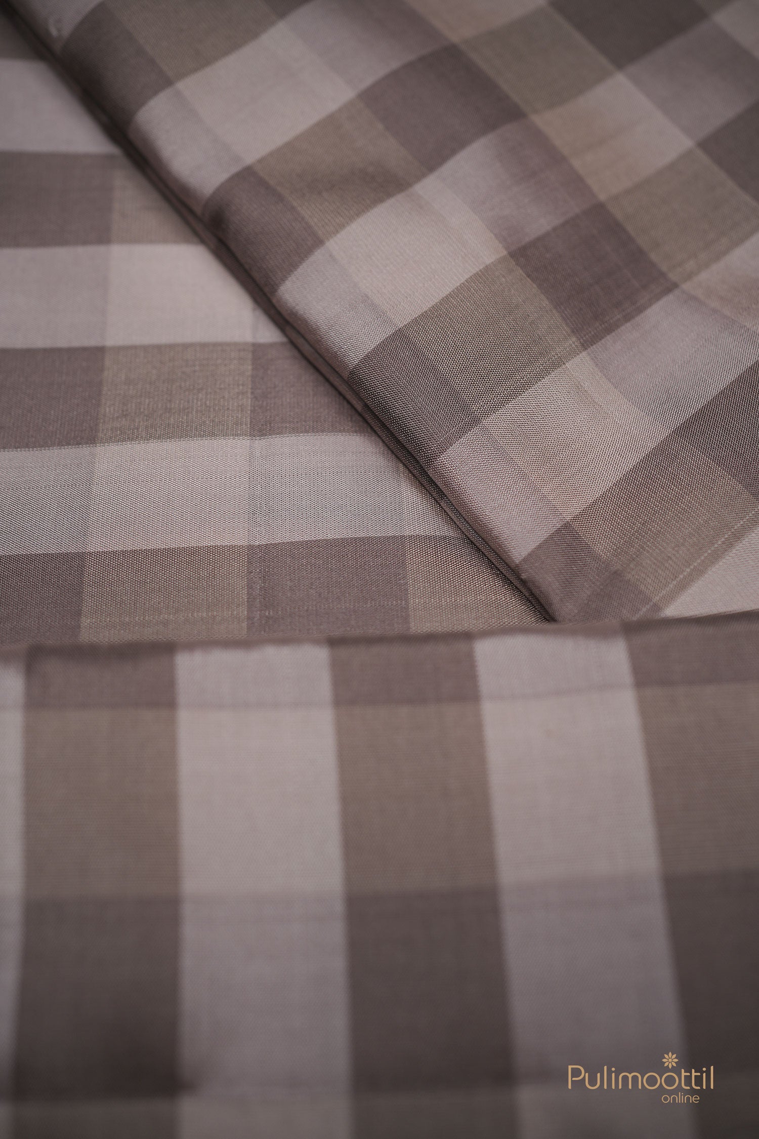 Multi-shaded Check design Kanchipuram soft silk saree