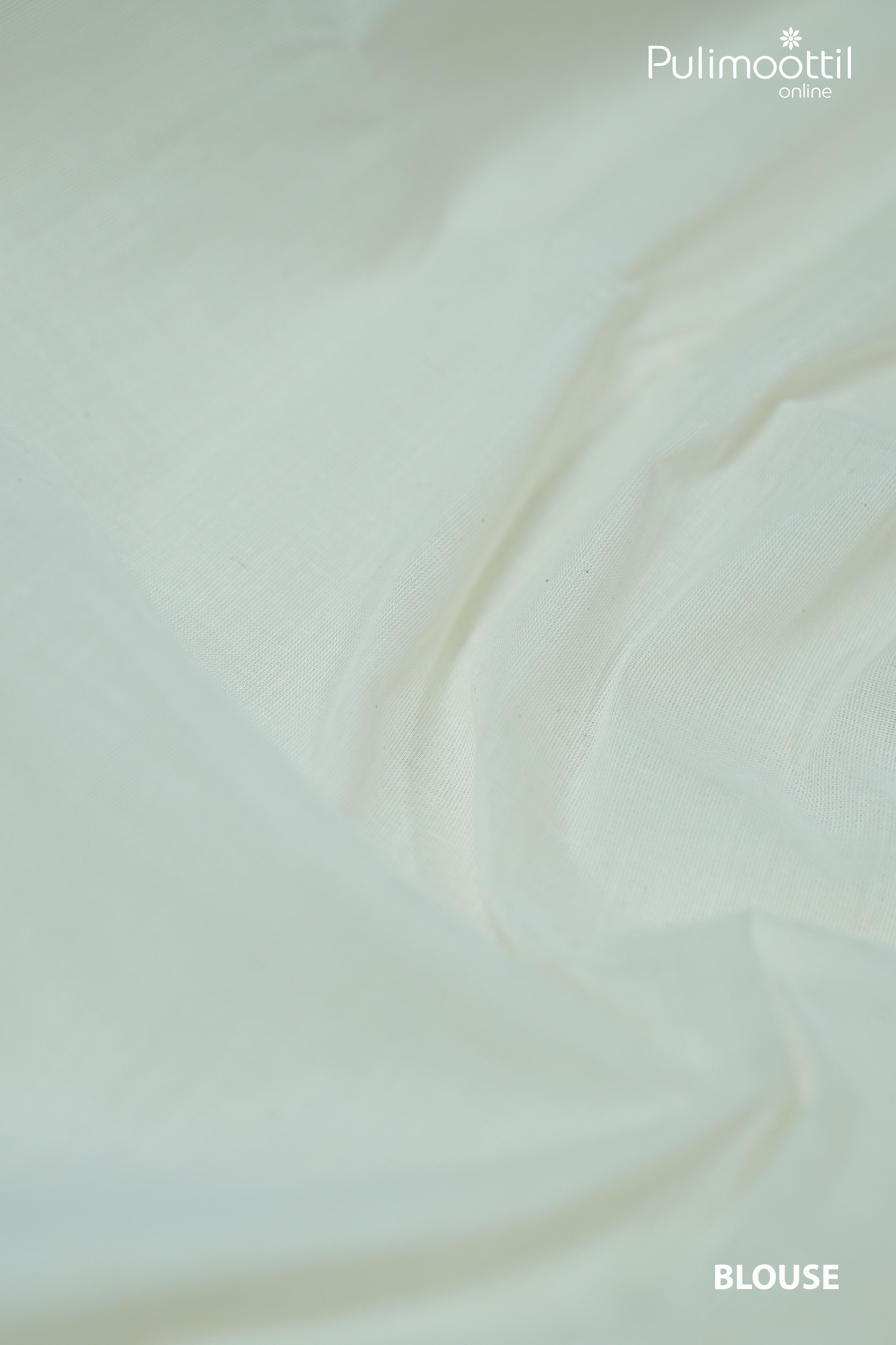 Plain off white blouse piece for Kerala saree