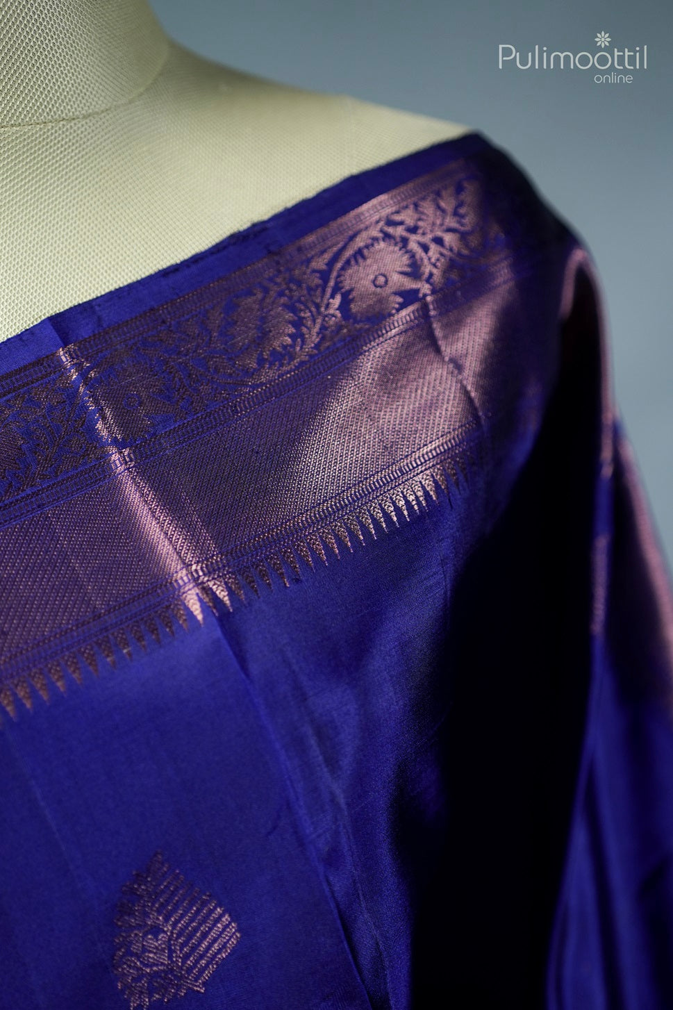 Dark Blue Colour Kanchipuram Soft Silk Saree