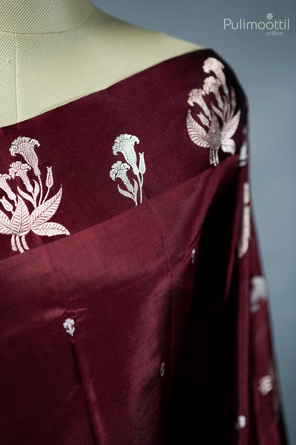 Chestnut Brown Colour Mango Silk Saree