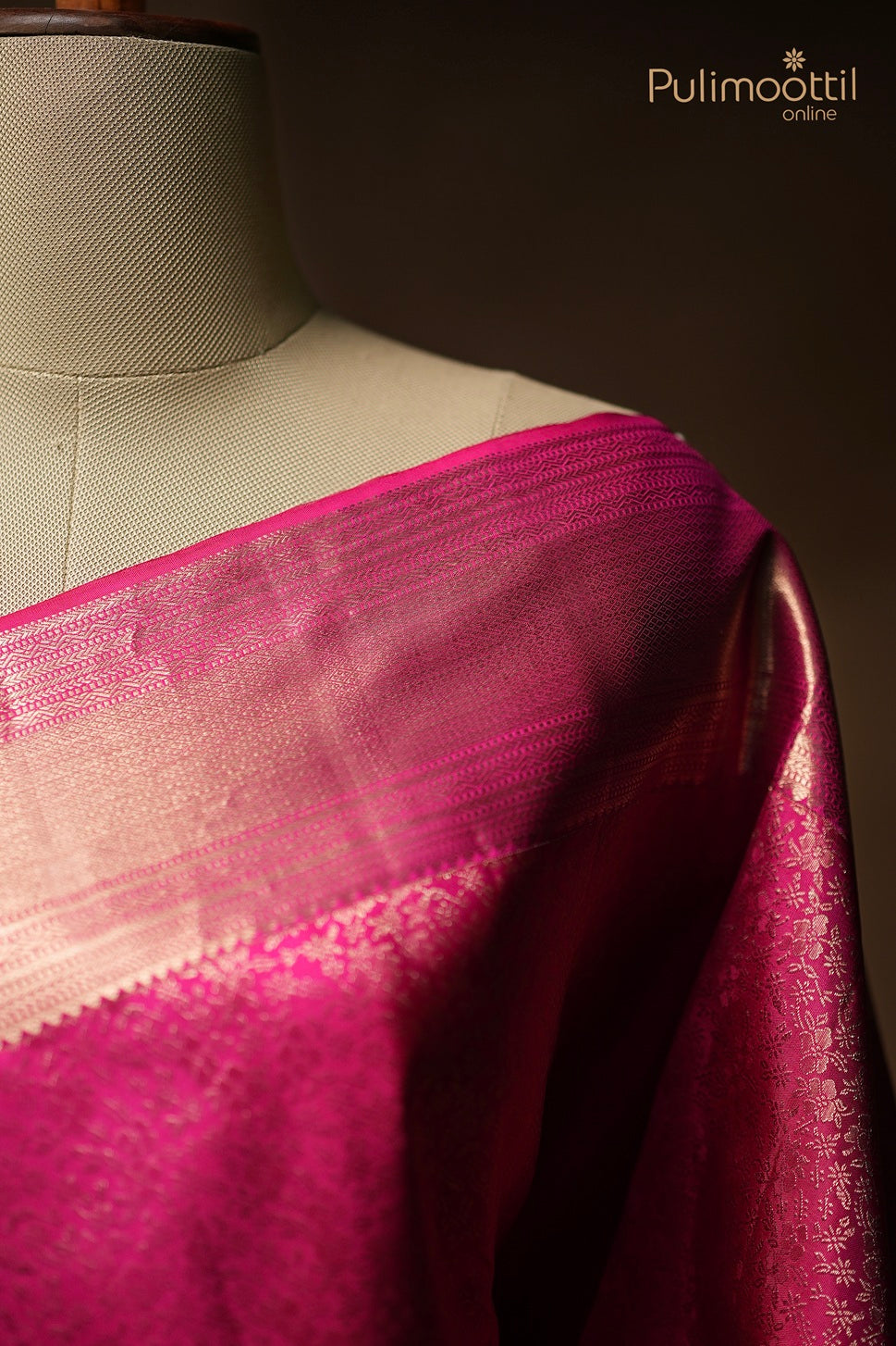 Rani Pink Colour Kanchipuram Brocade Wedding Saree
