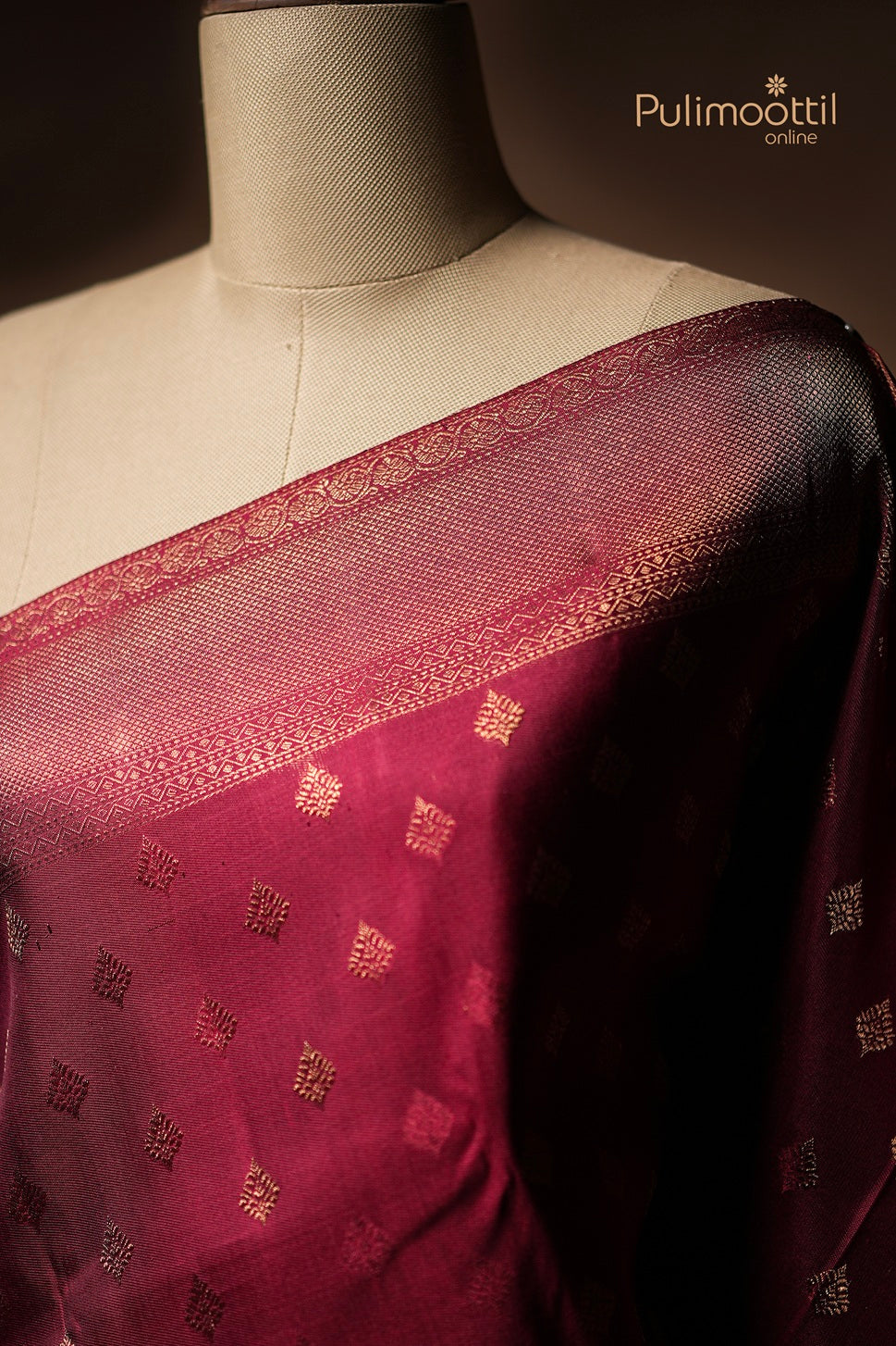 Maroon Colour Kanchipuram Brocade Wedding Saree