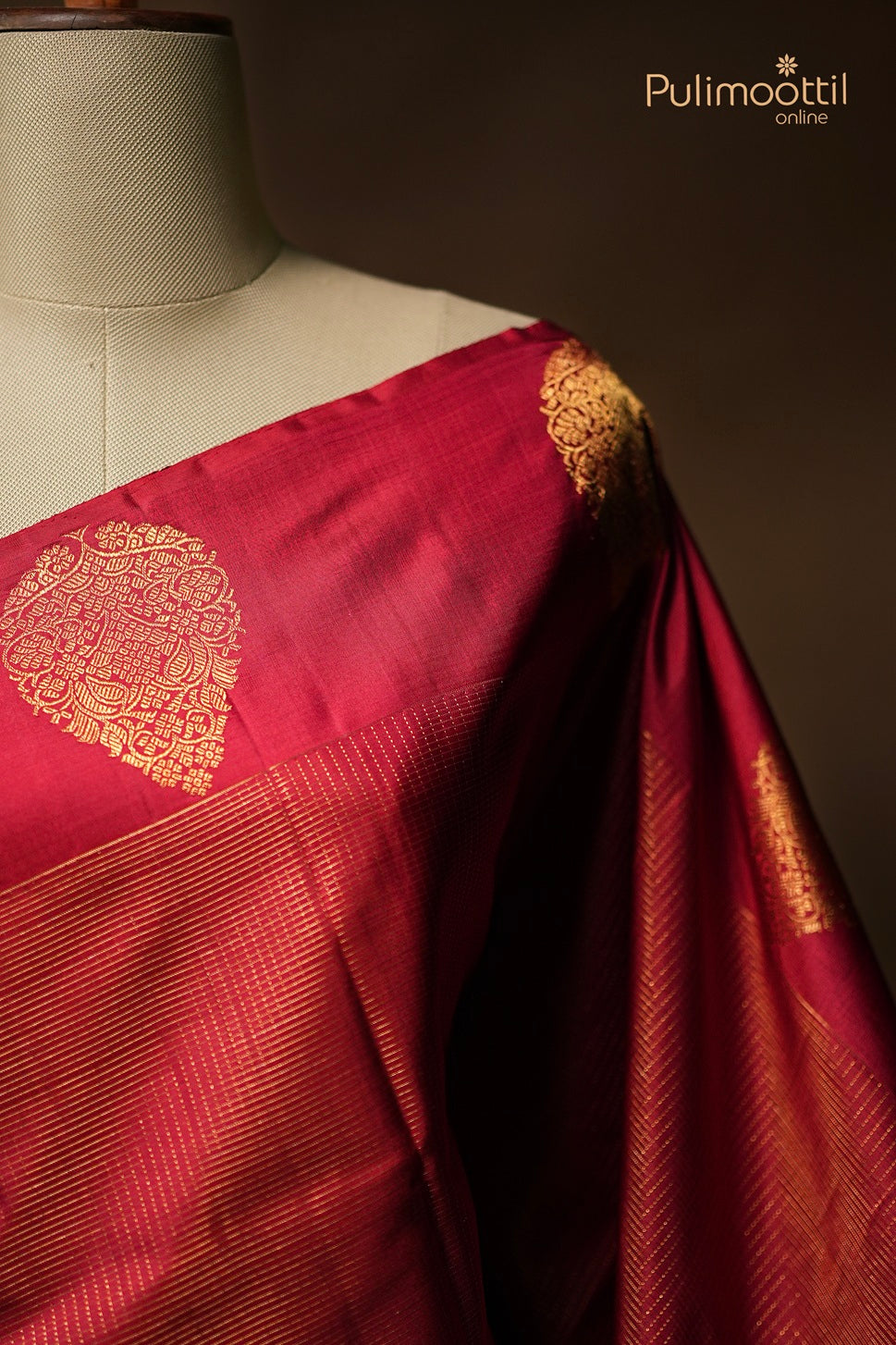 Red Colour Kanchipuram Brocade Wedding Saree
