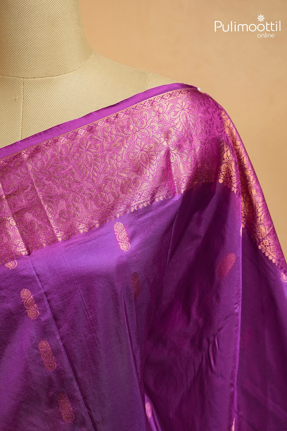 Dark Magenta Colour Kanchipuram Soft Silk Saree