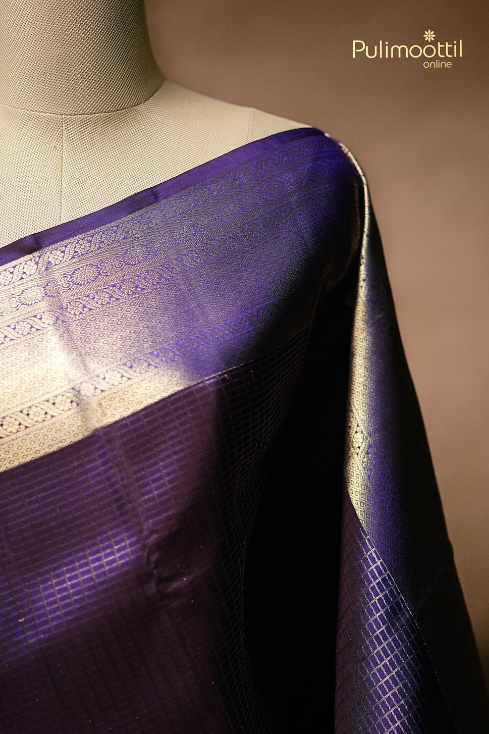 Violet Colour Kanchipuram Brocade Wedding Saree