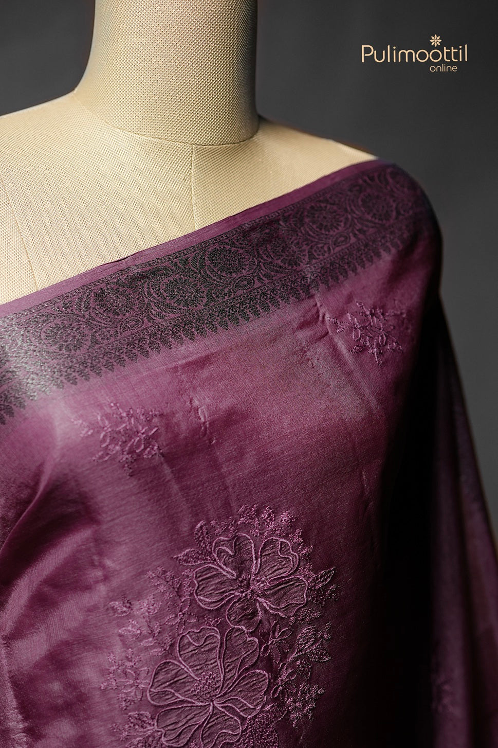 Onion Colour Tussar Silk Saree