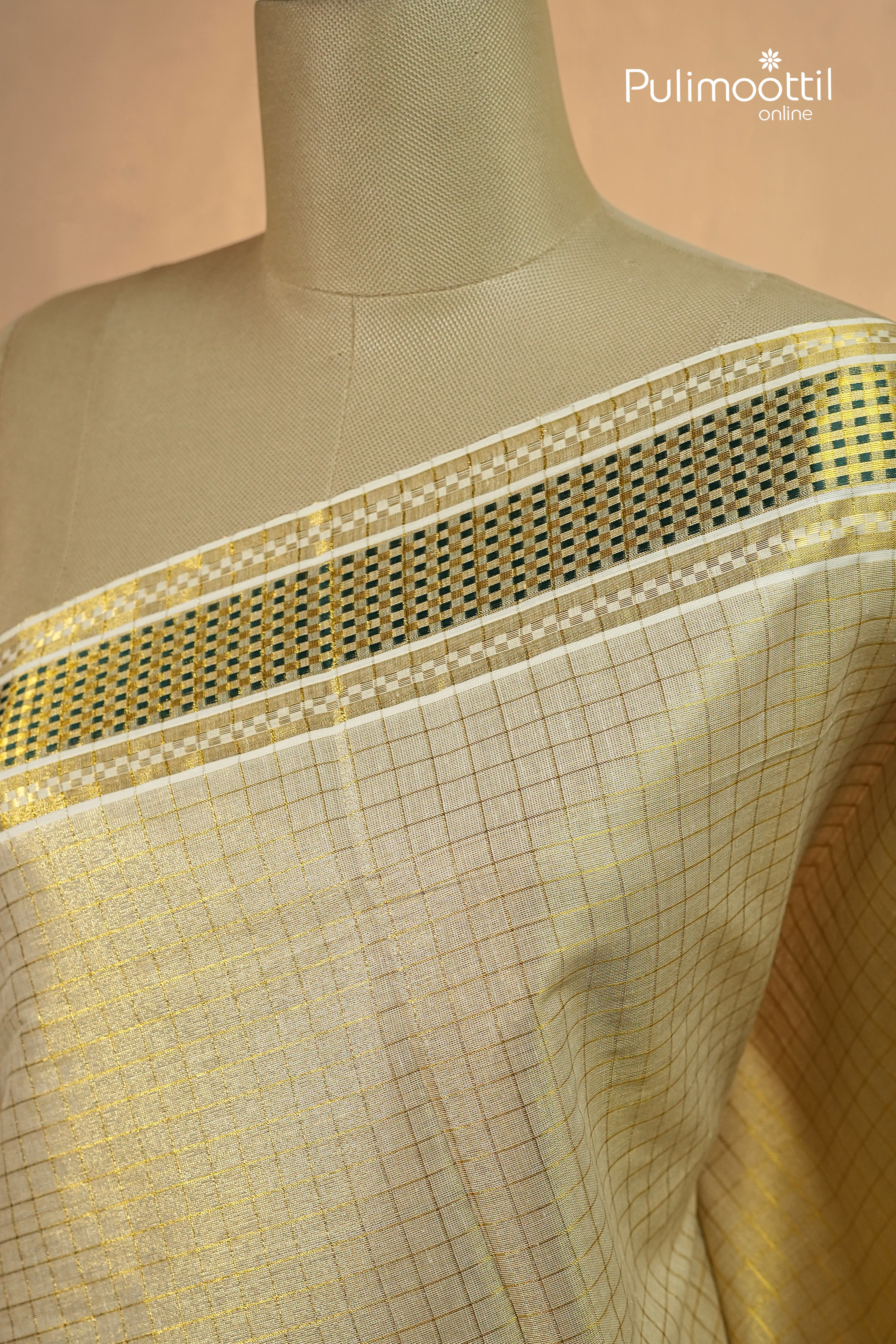 Kerala Traditional Golden Tissue Set Saree