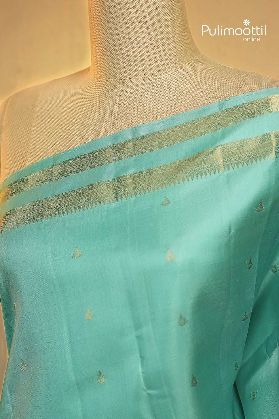 Turquoise Blue Colour Kanchipuram Soft Silk Saree