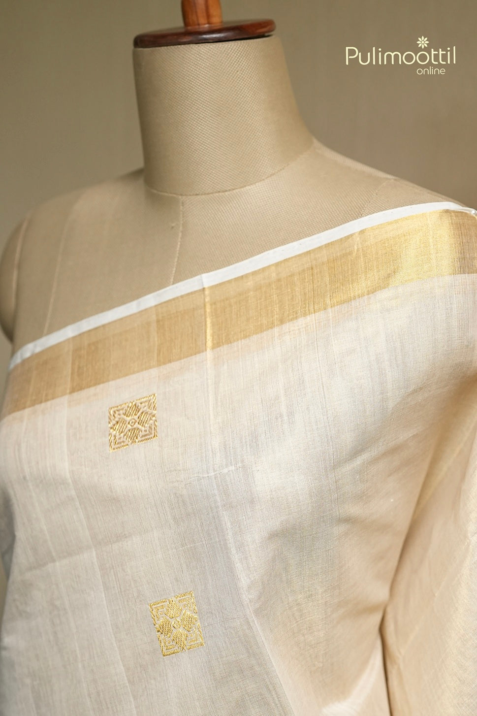 Kerala Traditional Golden Tissue Handloom Set Saree