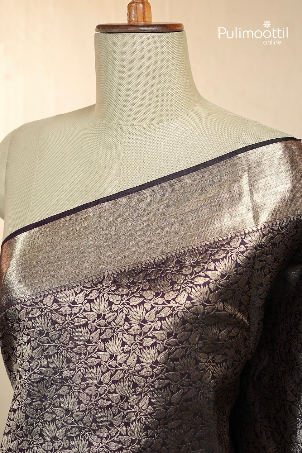Dark Purple Kanchipuram Brocade Wedding Saree