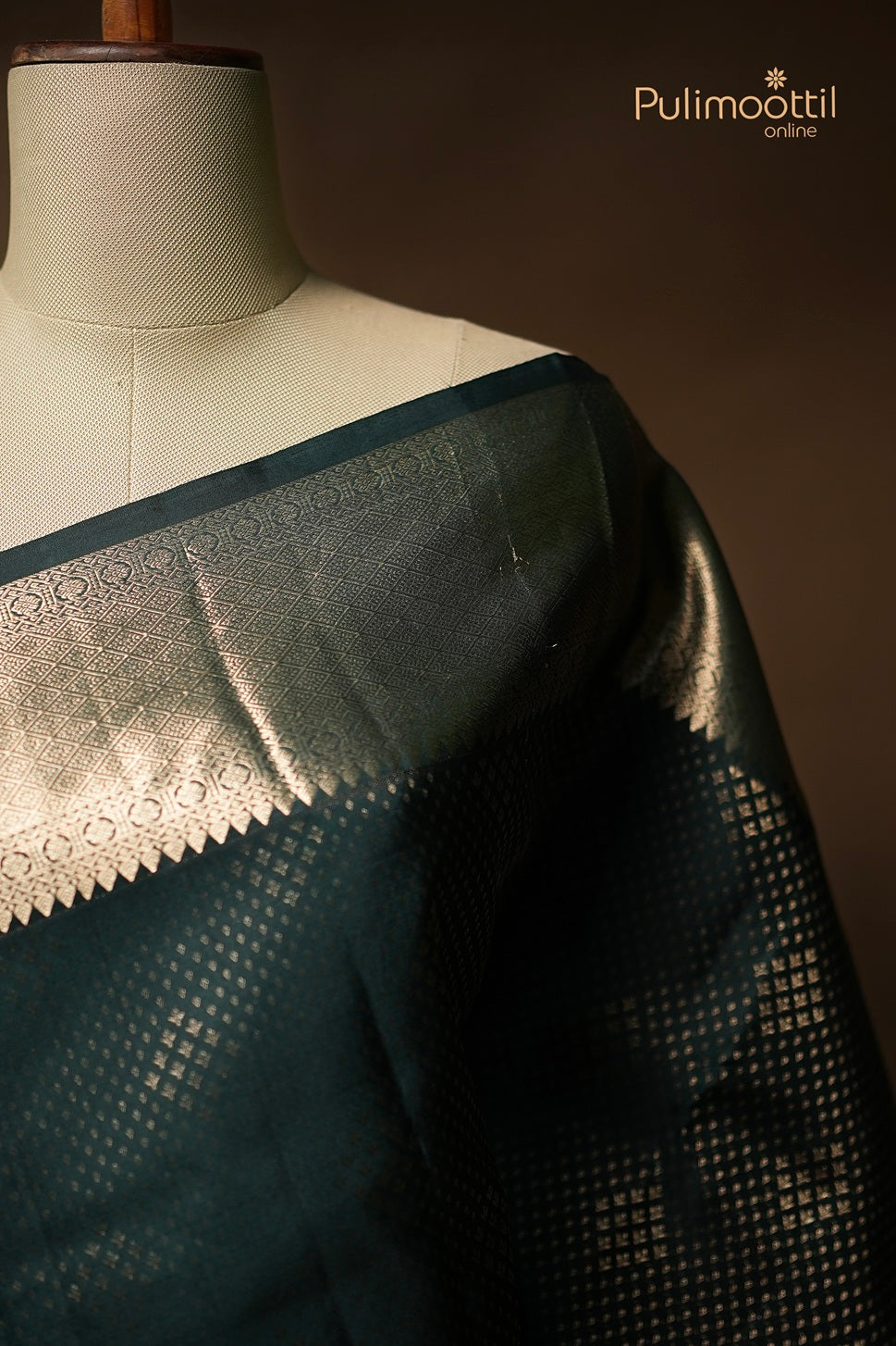 Bottle Green Colour Kanchipuram Brocade Wedding Saree