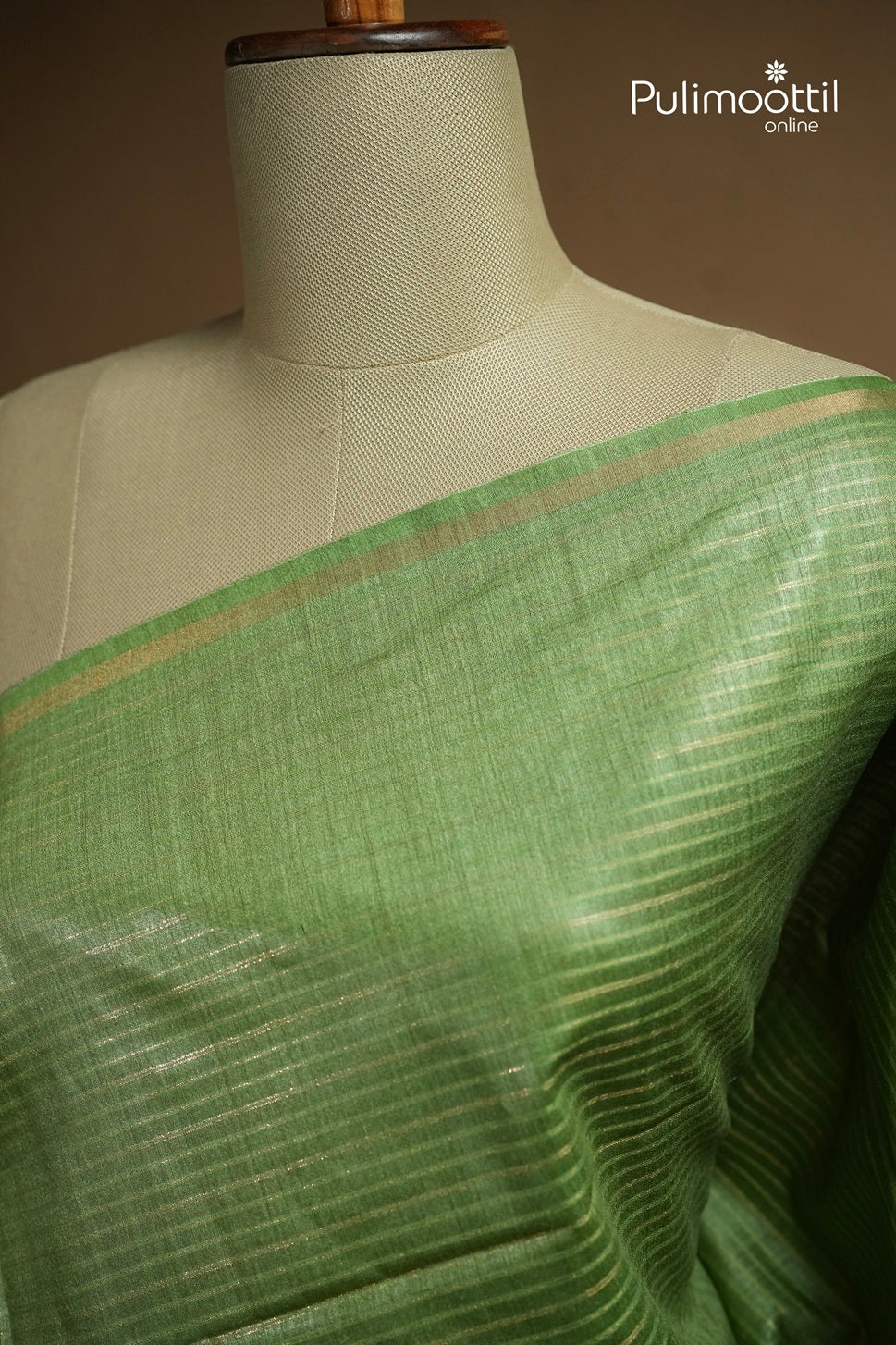 Dark Mint Green Colour Tussar Silk Saree