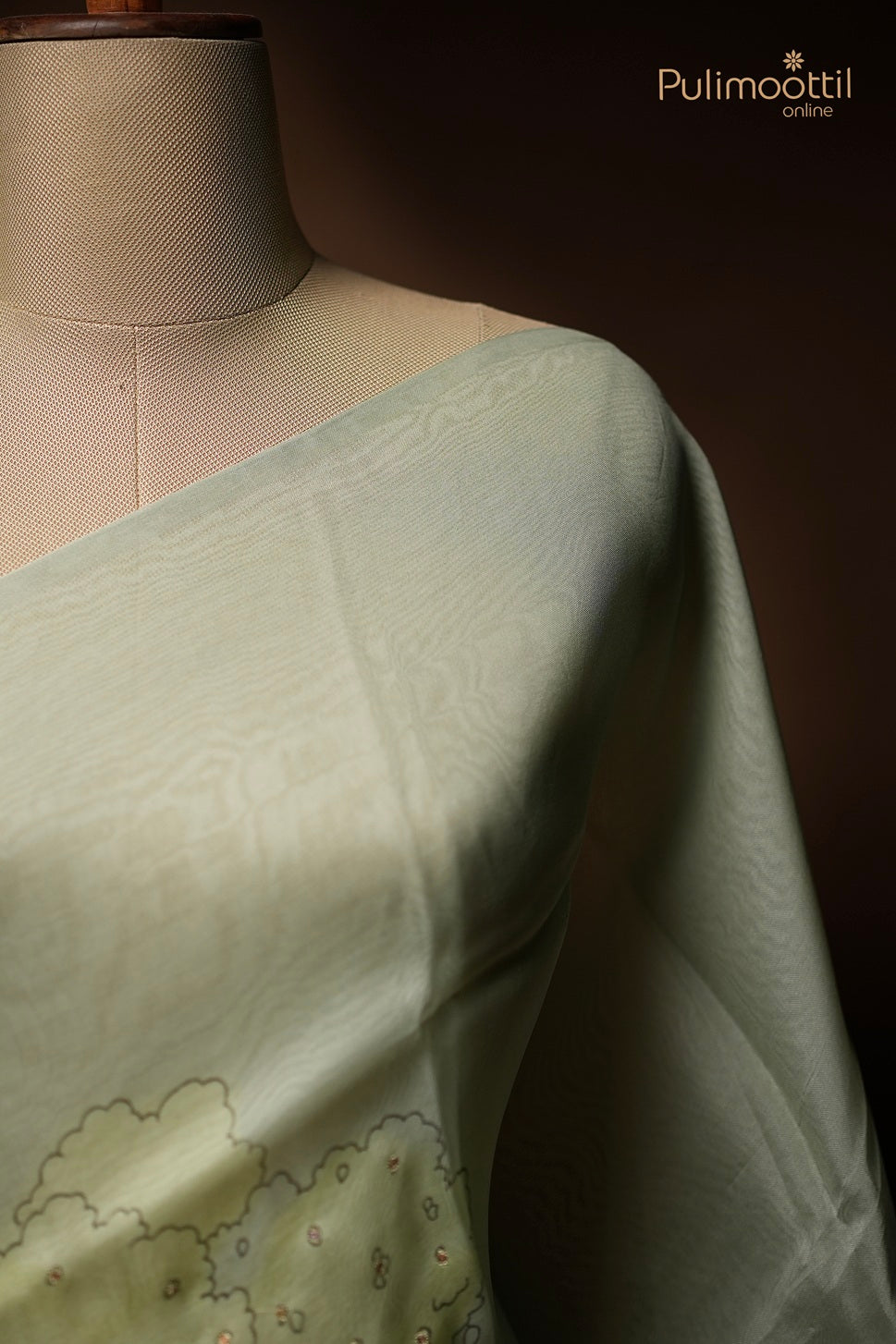 Mint Green Colour Organza Fancy Saree