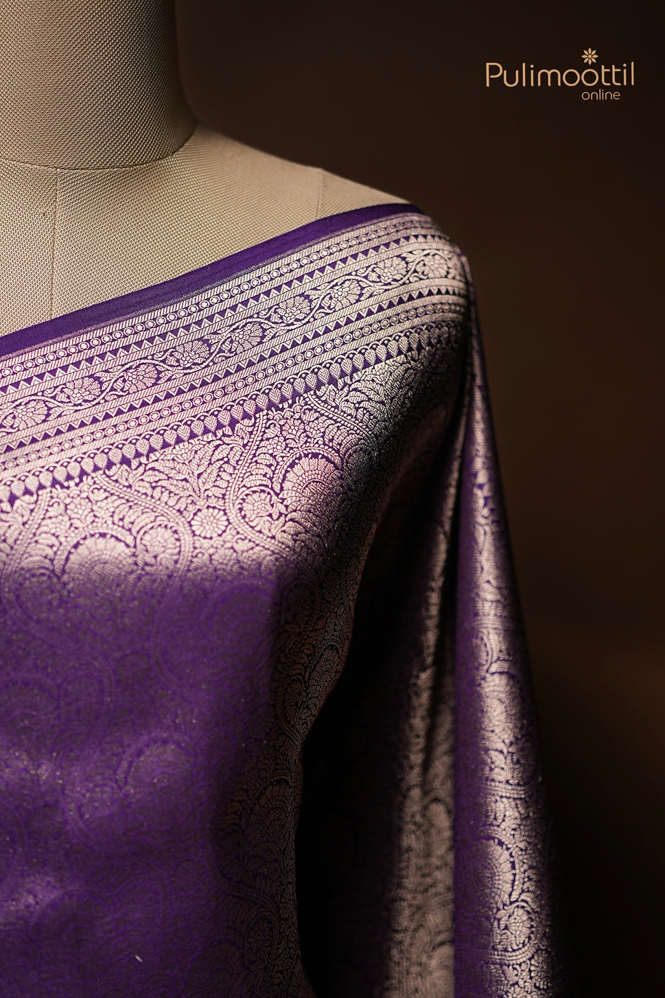 Violet Colour Banarasi Silk Saree