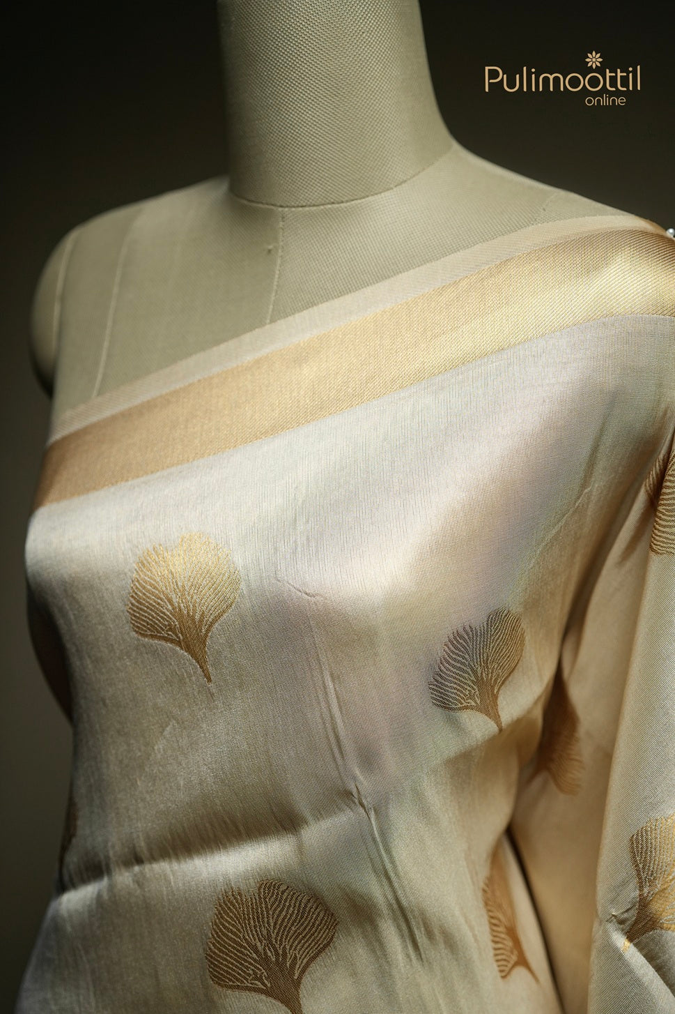 Off White Colour Golden Tissue Traditional Saree