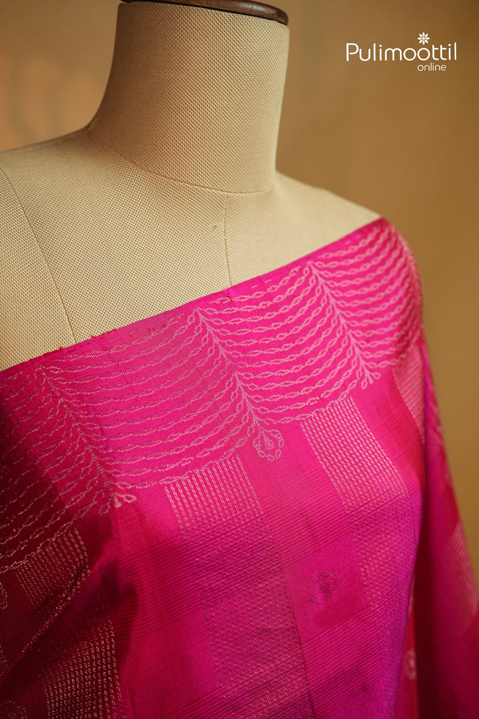 Rani Pink Colour Kanchipuram Designer Saree