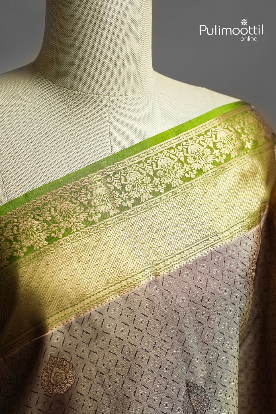 Chikoo Colour Kanchipuram Designer Saree