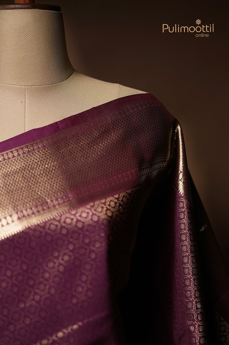 Purple Colour Kanchipuram Brocade Wedding Saree