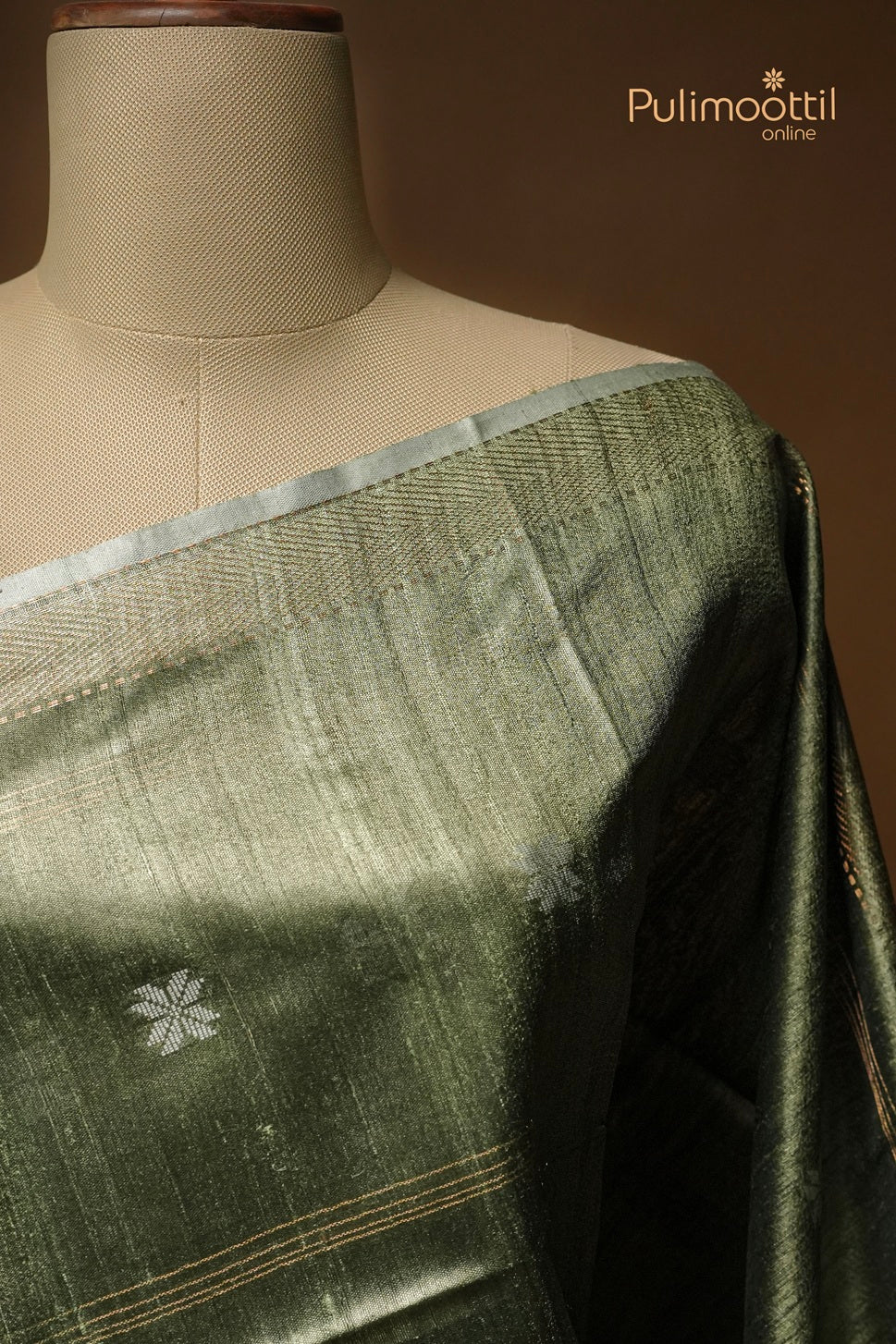 Pastel Green Colour Jute Silk Saree