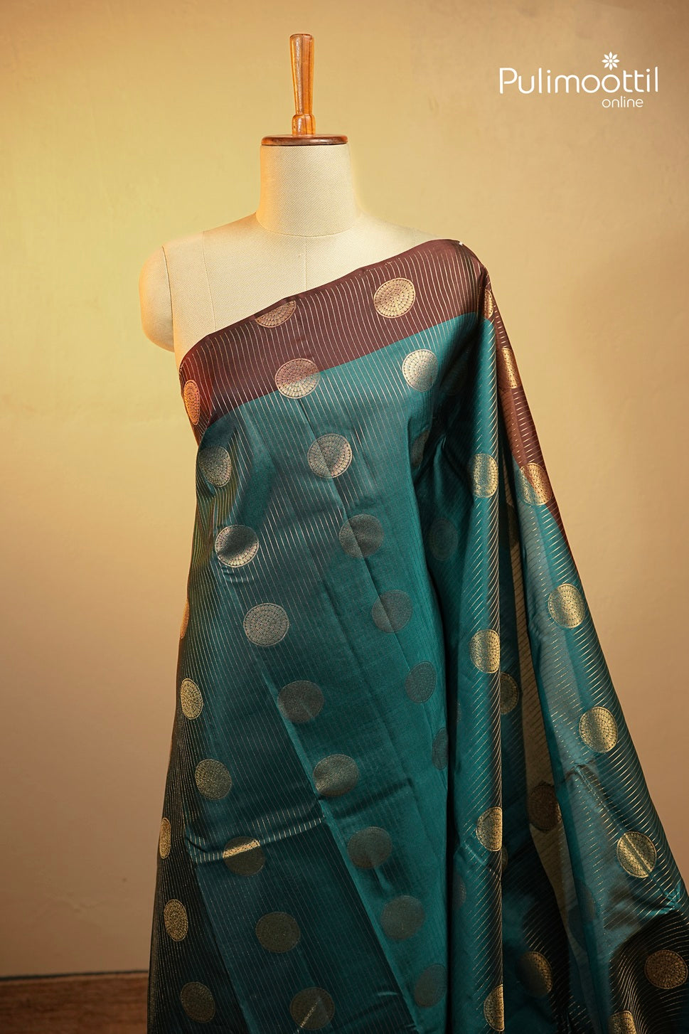 Peacock Blue Colour Kanchipuram Soft Silk Saree