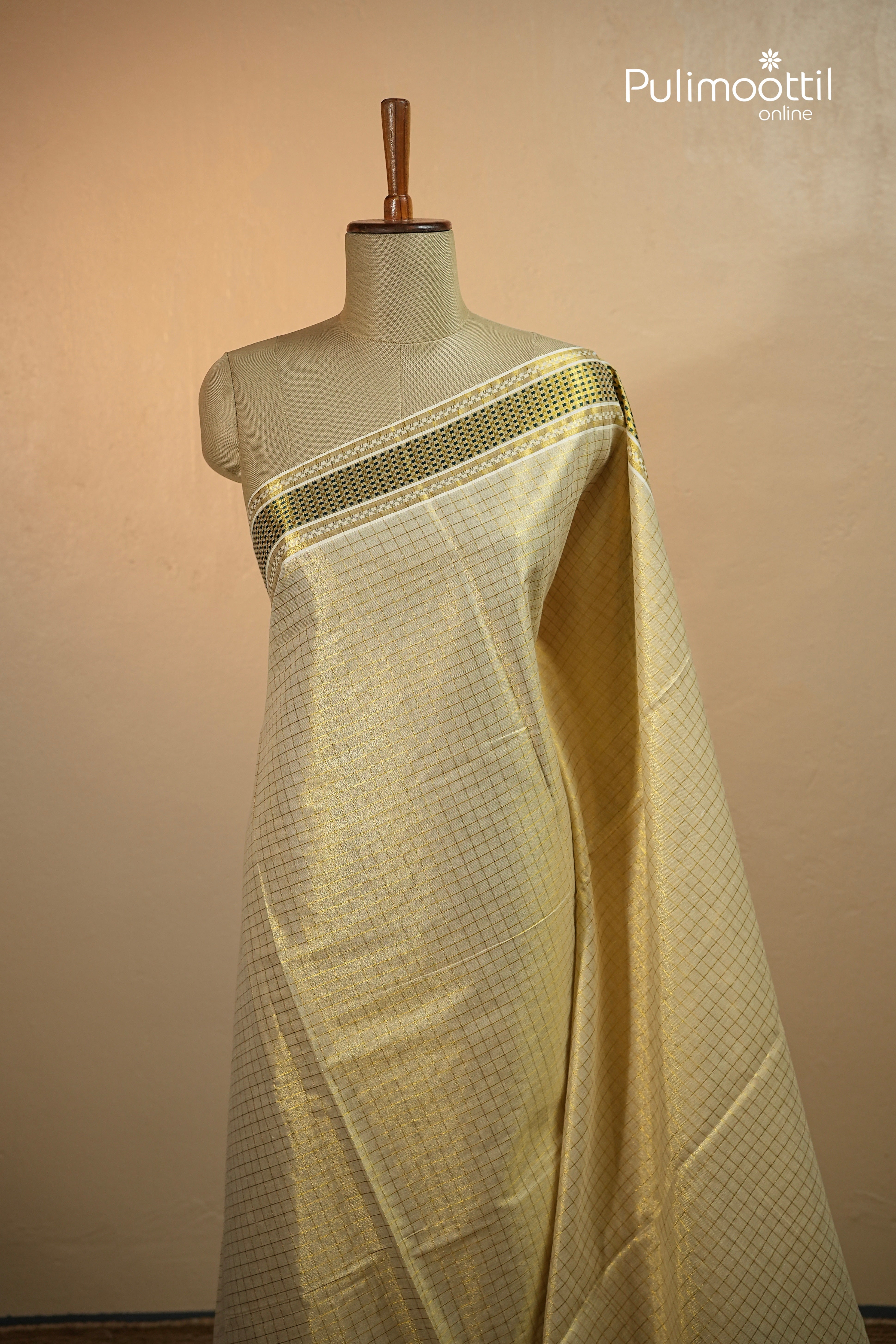 Kerala Traditional Golden Tissue Set Saree