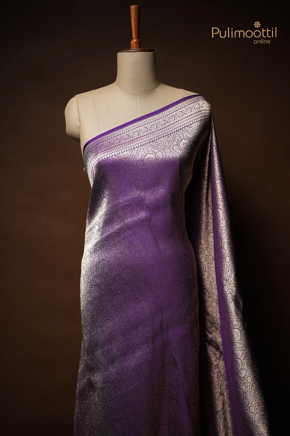 Violet Colour Banarasi Silk Saree