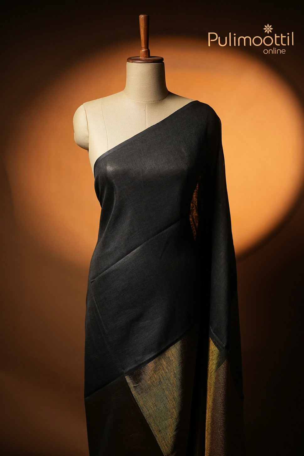 Black Colour Linen Saree