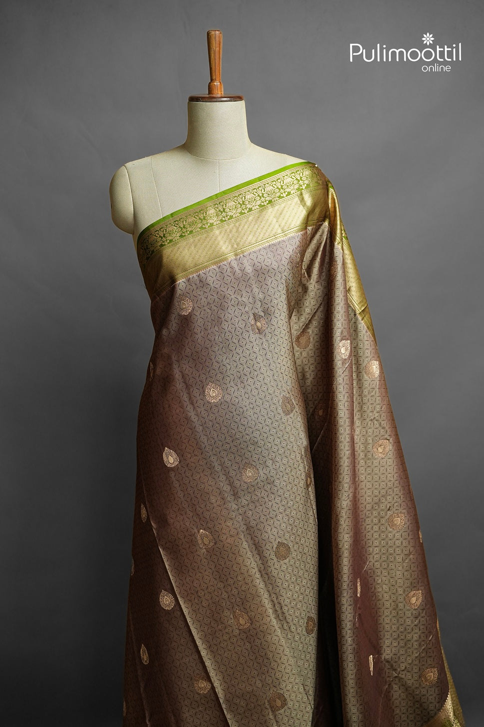 Chikoo Colour Kanchipuram Designer Saree